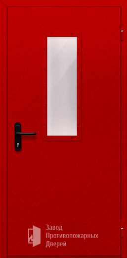 Фото двери «Однопольная со стеклом (красная)» в Лобне