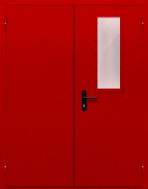 Фото двери «Двупольная со стеклом (красная)» в Лобне