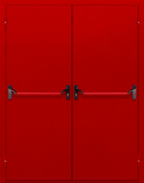 Фото двери «Двупольная глухая с антипаникой (красная)» в Лобне