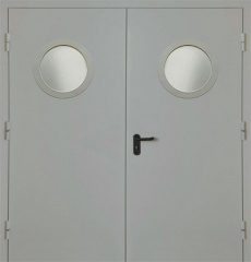 Фото двери «Двупольная с круглым стеклом EI-30» в Лобне