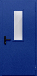 Фото двери «Однопольная со стеклом (синяя)» в Лобне