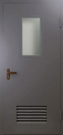 Фото двери «Техническая дверь №5 со стеклом и решеткой» в Лобне