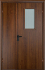 Фото двери «Полуторная МДФ со стеклом EI-30» в Лобне